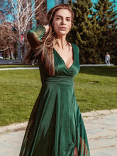 Load image into Gallery viewer, Color=Dark Green | Women&#39;S Sexy V-Neck Long Sleeve Evening Dress-Dark Green 3