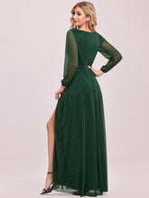 Load image into Gallery viewer, Color=Dark Green | Women&#39;S Sexy V-Neck Long Sleeve Evening Dress-Dark Green 5