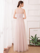 Load image into Gallery viewer, Efashiongirl Ever-Pretty Romantic A-Line O-Neck Embroidery Tulle Bridesmaid Dress EP00740
