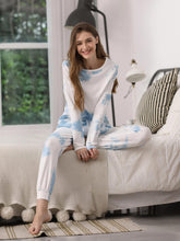 Load image into Gallery viewer, Color=Sky Blue | Feminine Tie-Dye Loungewear Track Suit For Sports-Sky Blue 4