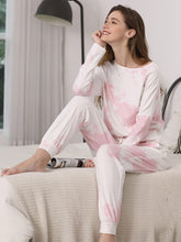 Load image into Gallery viewer, Color=Pink | Feminine Tie-Dye Loungewear Track Suit For Sports-Pink 5