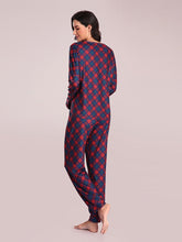Load image into Gallery viewer, Color=Brick Red | Women&#39;s Cute Long Sleeve Printed Loungewear with Shorts-Brick Red 3