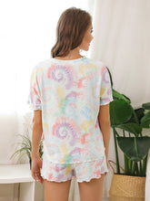 Load image into Gallery viewer, Color=Multicolor | Casual Round Neck Tie-dye Loungewear Set Pajamas-Multicolor 2