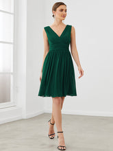 Load image into Gallery viewer, Color=Dark Green | Double V-Neck Short Party Dress Ep03989-Dark Green 3