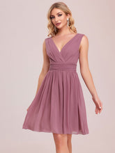 Load image into Gallery viewer, Color=Orchid | Double V-Neck Short Party Dress Ep03989-Orchid 6
