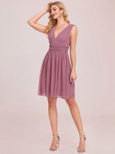 Load image into Gallery viewer, Color=Orchid | Double V-Neck Short Party Dress Ep03989-Orchid 7