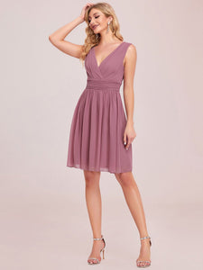 Color=Orchid | Double V-Neck Short Party Dress Ep03989-Orchid 7
