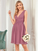 Load image into Gallery viewer, Color=Orchid | Double V-Neck Short Party Dress Ep03989-Orchid 1