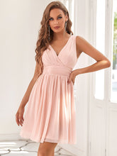 Load image into Gallery viewer, Color=Pink | Double V-Neck Short Party Dress Ep03989-Pink 1
