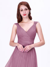 Load image into Gallery viewer, Color=Orchid | Adorable A Line Sleeveless Wholesale Tulle Bridesmaid Dresses With Belt-Orchid 5