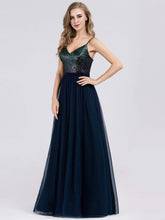 Load image into Gallery viewer, Color=Navy Blue | Elegant A Line Long Tulle Bridesmaid Dresses Ep07392-Navy Blue 1