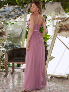 Color=Purple Orchid | Elegant A Line Long Tulle Bridesmaid Dresses Ep07392-Purple Orchid 13