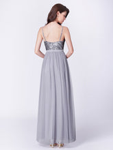 Load image into Gallery viewer, Color=Silver | Elegant A Line Long Tulle Bridesmaid Dresses Ep07392-Silver 4