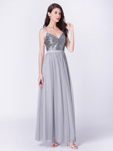 Load image into Gallery viewer, Color=Silver | Elegant A Line Long Tulle Bridesmaid Dresses Ep07392-Silver 5