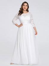 Load image into Gallery viewer, Plus Size Lace Wholesale Bridesmaid Dresses with Long Lace Sleeve EP07412