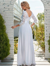 Load image into Gallery viewer, Color=White | Simple Casual Lace &amp; Chiffon Wedding Dress For Bridal-White 9