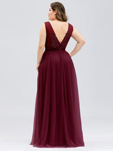 Load image into Gallery viewer, COLOR=Burgundy | Women&#39;s Fashion Sleeveless Wholesale Plus Size Party Dresses-Burgundy 2