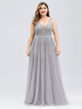 Load image into Gallery viewer, Color=Grey | Women&#39;s Fashion Sleeveless Wholesale Plus Size Party Dresses-Grey 4