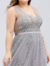 Load image into Gallery viewer, Color=Grey | Women&#39;s Fashion Sleeveless Wholesale Plus Size Party Dresses-Grey 5