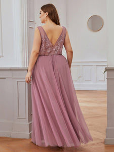 COLOR=Purple Orchid | Women's Fashion Sleeveless Wholesale Plus Size Party Dresses-Purple Orchid 2