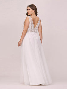 Color=White | Women's Fashion Sleeveless Wholesale Plus Size Party Dresses-White 2