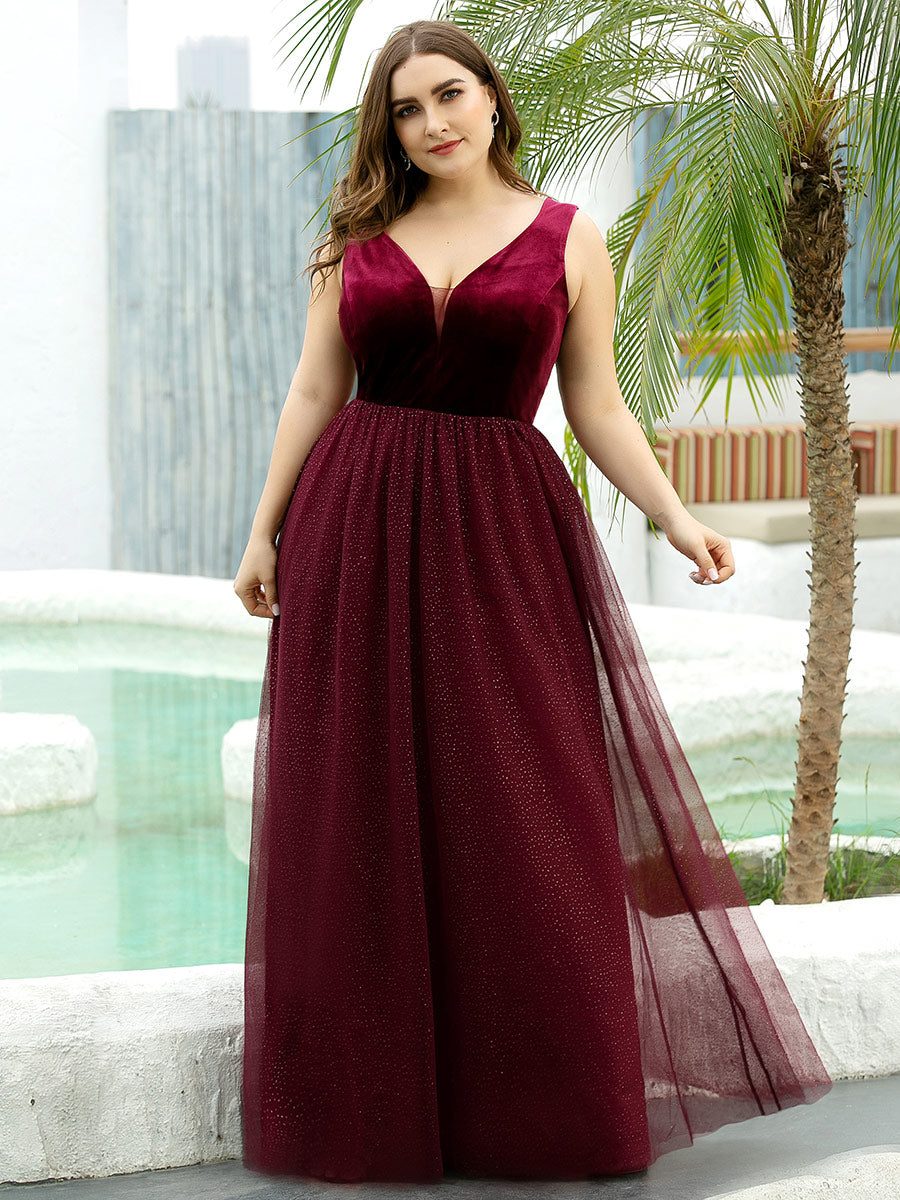 Burgundy plus outlet size dresses formal