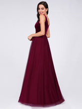 Load image into Gallery viewer, COLOR=Burgundy | Shimmery Floor Length Burgundy Prom Dress-Burgundy 5