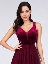 Load image into Gallery viewer, COLOR=Burgundy | Shimmery Floor Length Burgundy Prom Dress-Burgundy 8