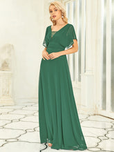 Load image into Gallery viewer, Color=Green Blue  | Women&#39;S A-Line Pretty Empire Waist Maxi Evening Dresses Ep07851-Green Blue 3