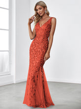 Load image into Gallery viewer, Color=Burnt Orange | Classic Fishtail Sequin Wholesale Evening Dresses for Women EP07886-Burnt Orange 13