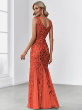 Load image into Gallery viewer, Color=Burnt Orange | Classic Fishtail Sequin Wholesale Evening Dresses for Women EP07886-Burnt Orange 