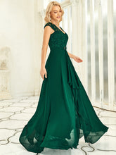 Load image into Gallery viewer, Color=Dark Green | Sweetheart Floral Lace Wholesale Wedding Guest Dress-Dark Green 3