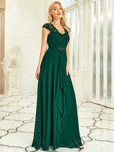 Load image into Gallery viewer, Color=Dark Green | Sweetheart Floral Lace Wholesale Wedding Guest Dress-Dark Green 4