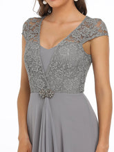 Load image into Gallery viewer, Color=Grey | Sweetheart Floral Lace Wholesale Wedding Guest Dress-Grey 5