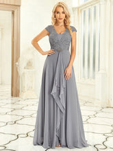 Load image into Gallery viewer, Color=Grey | Sweetheart Floral Lace Wholesale Wedding Guest Dress-Grey 1