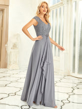 Load image into Gallery viewer, Color=Grey | Sweetheart Floral Lace Wholesale Wedding Guest Dress-Grey 4