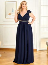 Load image into Gallery viewer, Color=Navy Blue | Sleeveless Floor Length V Neck Wholesale Bridesmaid dresses-Navy Blue 1