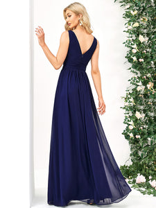 Color=Royal Blue | Double V-Neck Elegant Maxi Long Wholesale Evening Dresses-Royal Blue 2