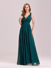 Load image into Gallery viewer, COLOR=Teal | Sleeveless V-Neck Semi-Formal Chiffon Maxi Dress-Teal 3