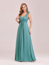 Load image into Gallery viewer, Color=Dusty Blue | Maxi Long One Shoulder Chiffon Bridesmaid Dresses for Wholesale-Dusty Blue 3