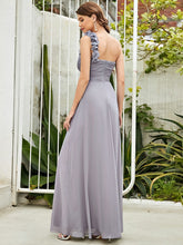 Load image into Gallery viewer, Color=Grey | Maxi Long One Shoulder Chiffon Bridesmaid Dresses For Wholesale-Grey 2
