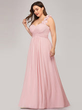 Load image into Gallery viewer, Color=Pink | One Shoulder Plus Size Chiffon Bridesmaid Dresses For Wholesale-Pink 4