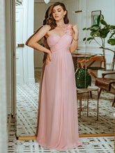 Load image into Gallery viewer, Color=Pink | One Shoulder Chiffon Bridesmaid Dresses For Wholesale-Pink 1