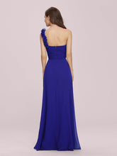Load image into Gallery viewer, Color=Sapphire Blue | Maxi Long One Shoulder Chiffon Bridesmaid Dresses for Wholesale-Sapphire Blue 2