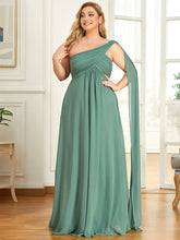 Load image into Gallery viewer, COLOR=Green Bean | One Shoulder Evening Dress-Green Bean 3
