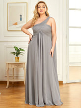 Load image into Gallery viewer, COLOR=Grey | One Shoulder Evening Dress-Grey 1