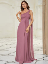 Load image into Gallery viewer, COLOR=Purple Orchid | One Shoulder Evening Dress-Purple Orchid 1