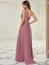 Load image into Gallery viewer, COLOR=Purple Orchid | One Shoulder Evening Dress-Purple Orchid 2