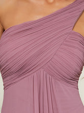 Load image into Gallery viewer, COLOR=Purple Orchid | One Shoulder Evening Dress-Purple Orchid 5