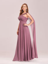 Load image into Gallery viewer, COLOR=Purple Orchid | One Shoulder Evening Dress-Purple Orchid 1